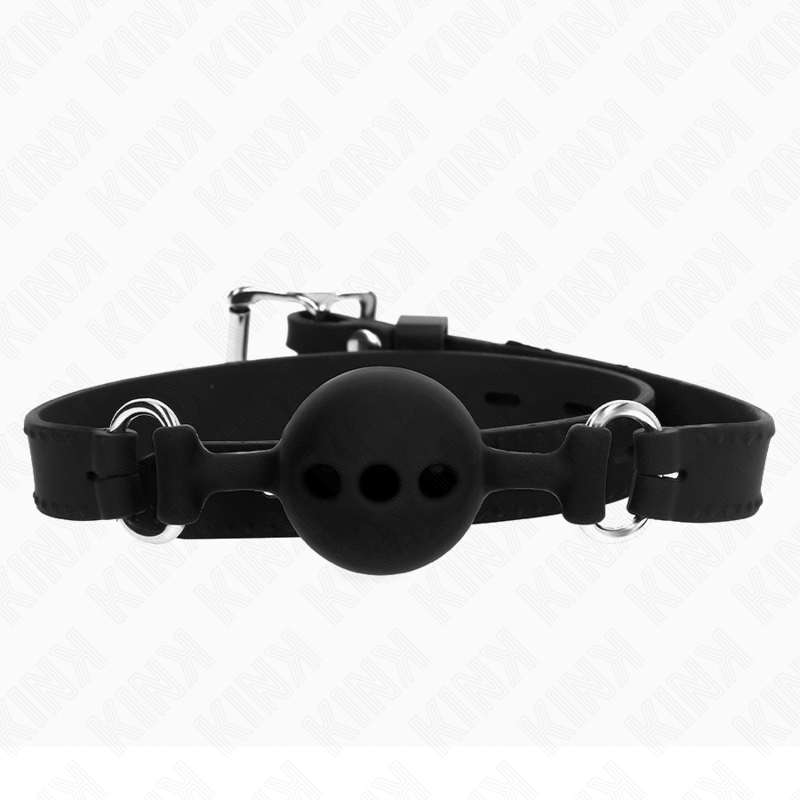 Bâillon silicone ajustable avec boule noire — KINK COLLAR & GAG