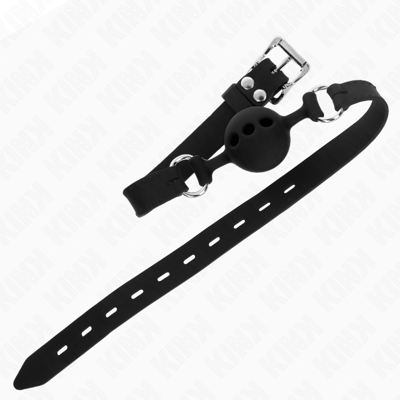 Bavaglio in silicone regolabile con sfera nera — KINK COLLAR & GAG