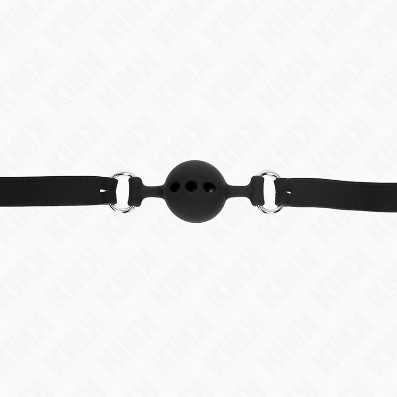 Bavaglio in silicone regolabile con sfera nera — KINK COLLAR & GAG