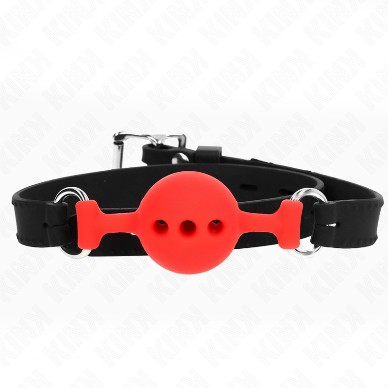 Bâillon boule en silicone rouge ajustable — KINK COLLAR & GAG