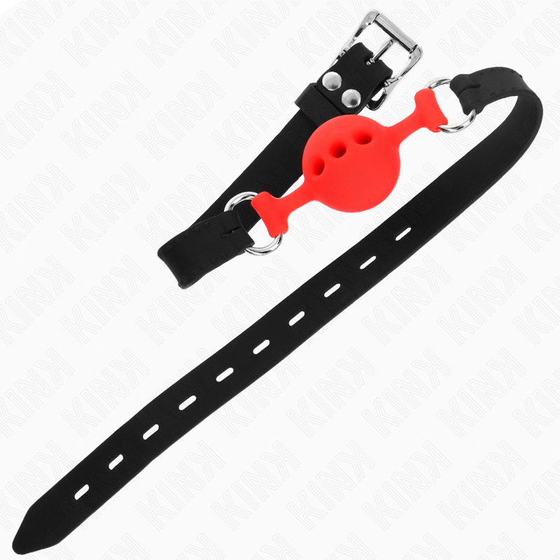 Bâillon boule en silicone rouge ajustable — KINK COLLAR & GAG