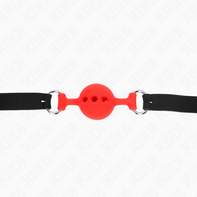 Bâillon boule en silicone rouge ajustable — KINK COLLAR & GAG