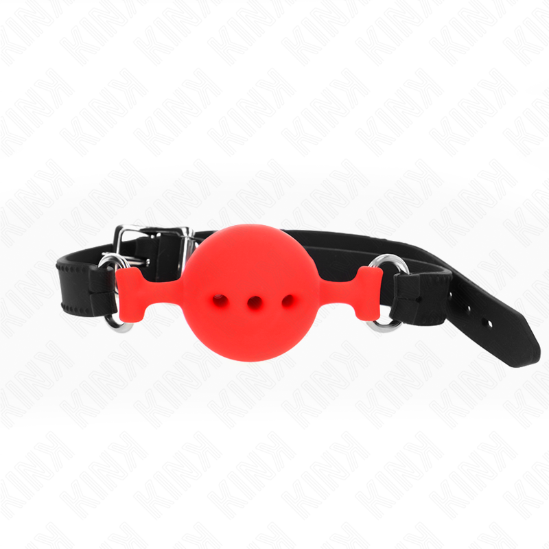 Bâillon boule en silicone rouge ajustable taille M — KINK COLLAR & GAG