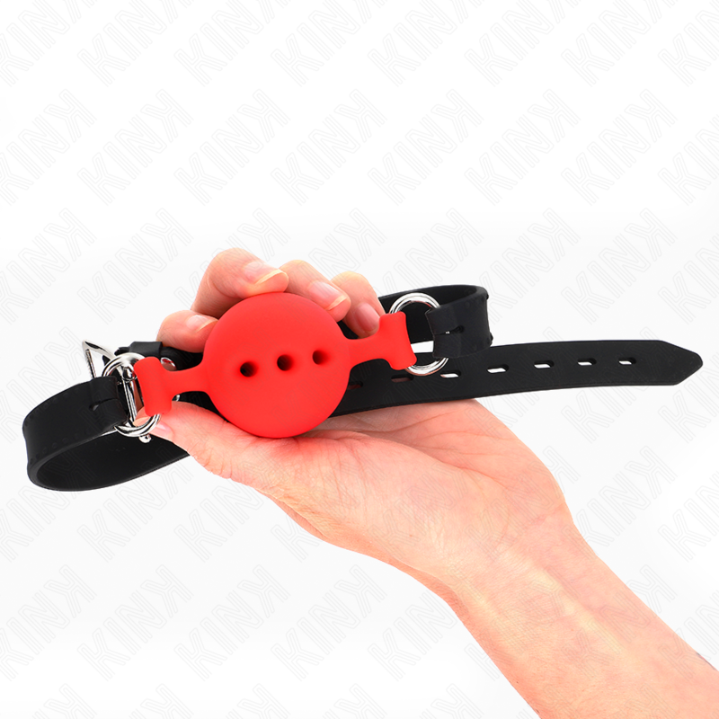 Bâillon boule en silicone rouge ajustable taille M — KINK COLLAR & GAG