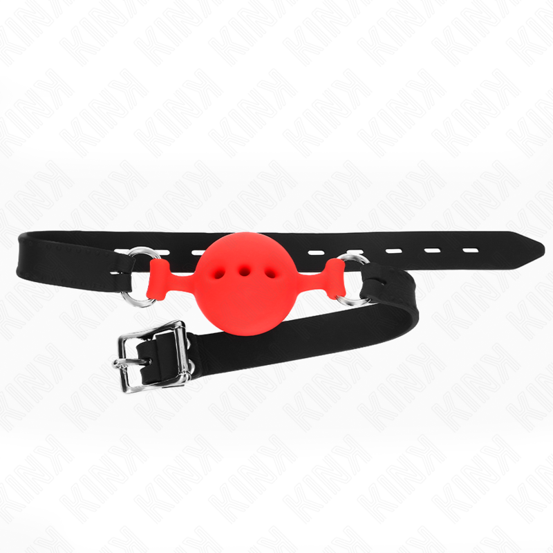 Bâillon boule en silicone rouge ajustable taille M — KINK COLLAR & GAG