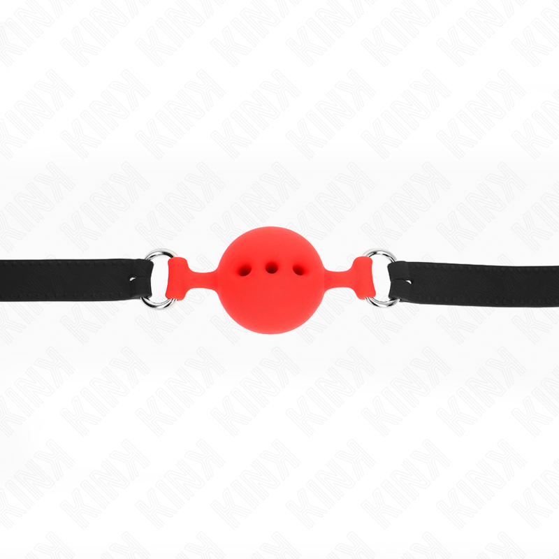 Bâillon boule en silicone rouge ajustable taille M — KINK COLLAR & GAG