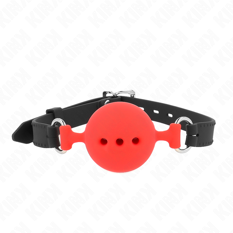Bâillon à boule en silicone rouge taille L réglable — KINK COLLAR & GAG