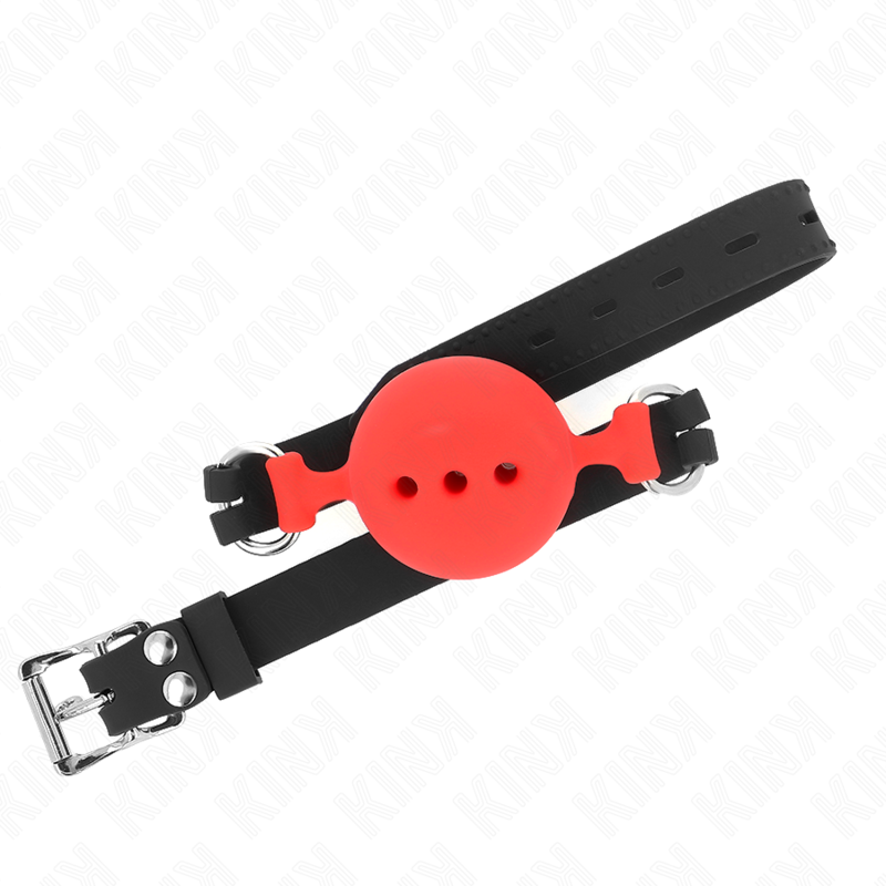 Bâillon à boule en silicone rouge taille L réglable — KINK COLLAR & GAG