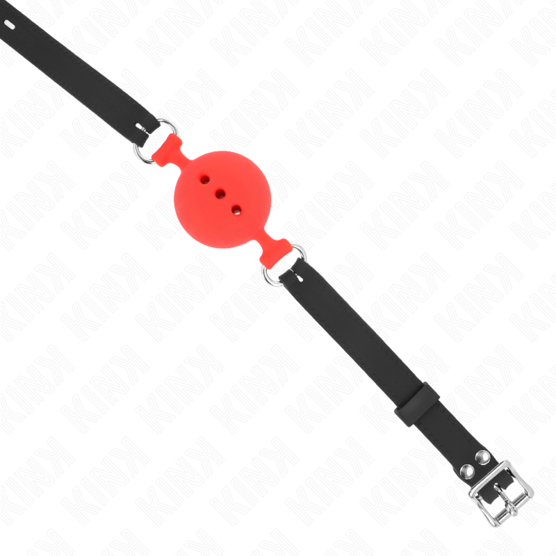 Bâillon à boule en silicone rouge taille L réglable — KINK COLLAR & GAG