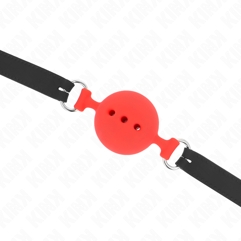Bâillon à boule en silicone rouge taille L réglable — KINK COLLAR & GAG