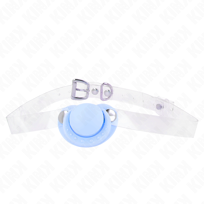 Gag sucette réglable en silicone bleu clair — KINK COLLAR & GAG