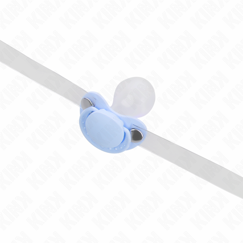 Gag sucette réglable en silicone bleu clair — KINK COLLAR & GAG