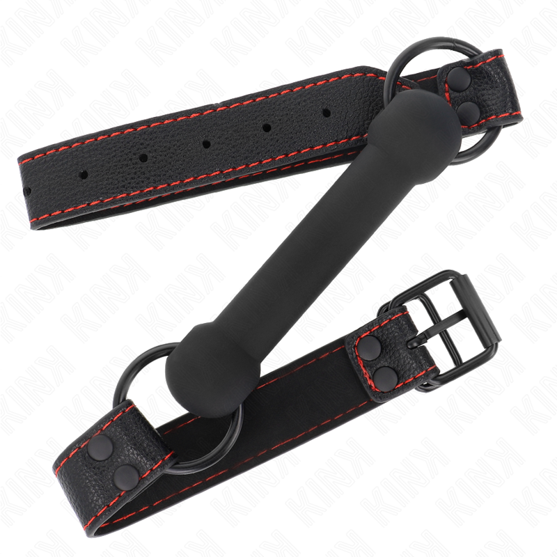 Gag boule en silicone avec sangle cuir ajustable — KINK COLLAR & GAG