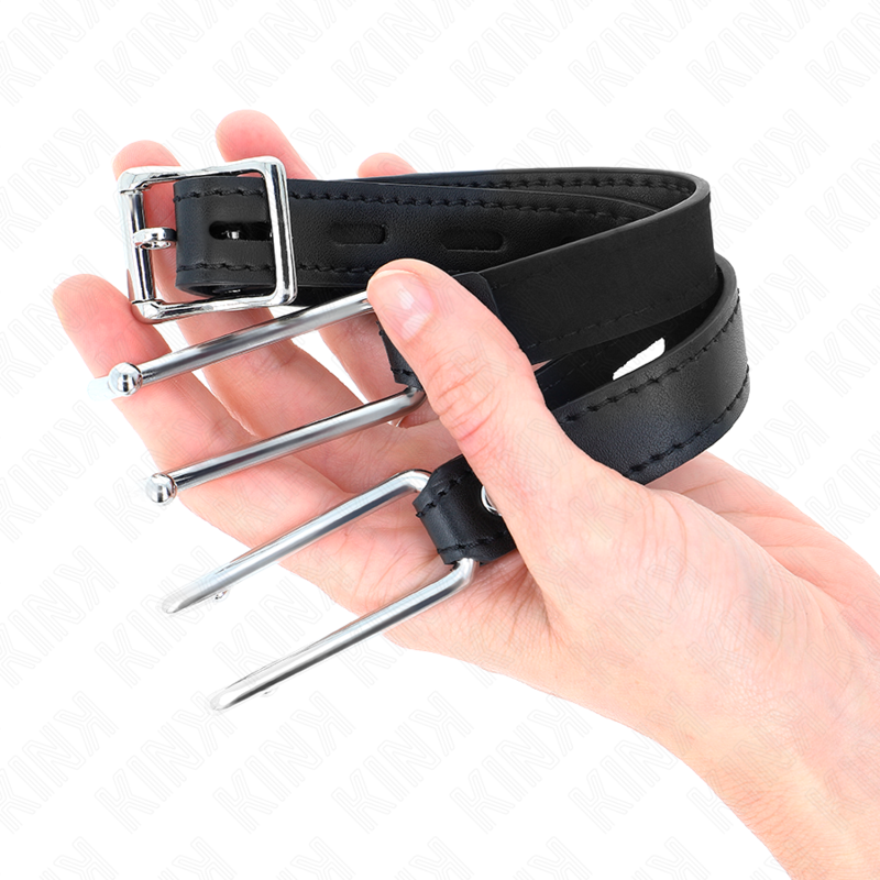 Bastão de gancho metálico com alça de couro ajustável — KINK COLLAR & GAG