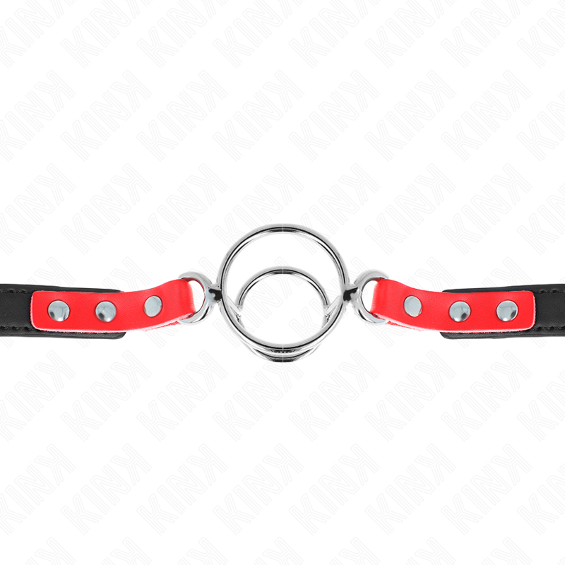 Gag de soumission multi-anneaux rouge — KINK COLLAR & GAG