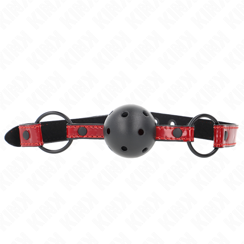 Boule de soumission en cuir brillant ajustable — KINK COLLAR & GAG