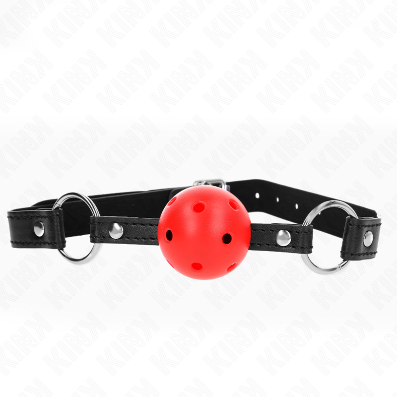 Gag boule rigide creuse rouge 4,5 cm — KINK COLLAR & GAG