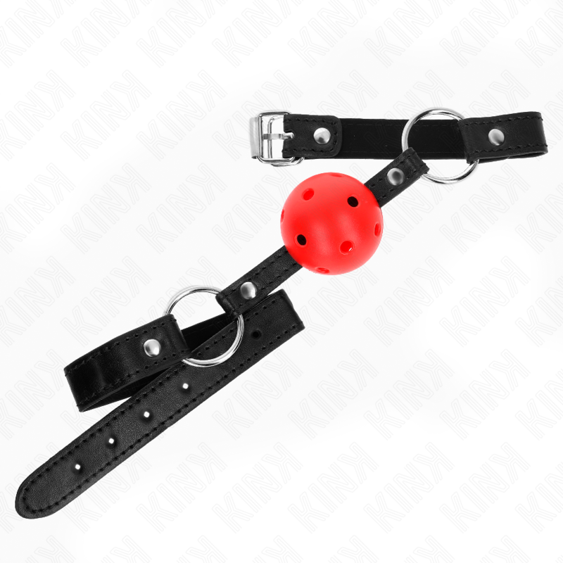 Gag boule rigide creuse rouge 4,5 cm — KINK COLLAR & GAG