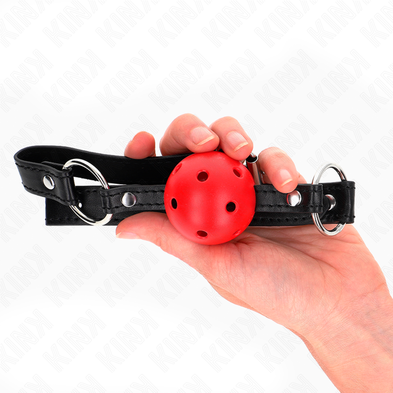 Gag boule rigide creuse rouge 4,5 cm — KINK COLLAR & GAG