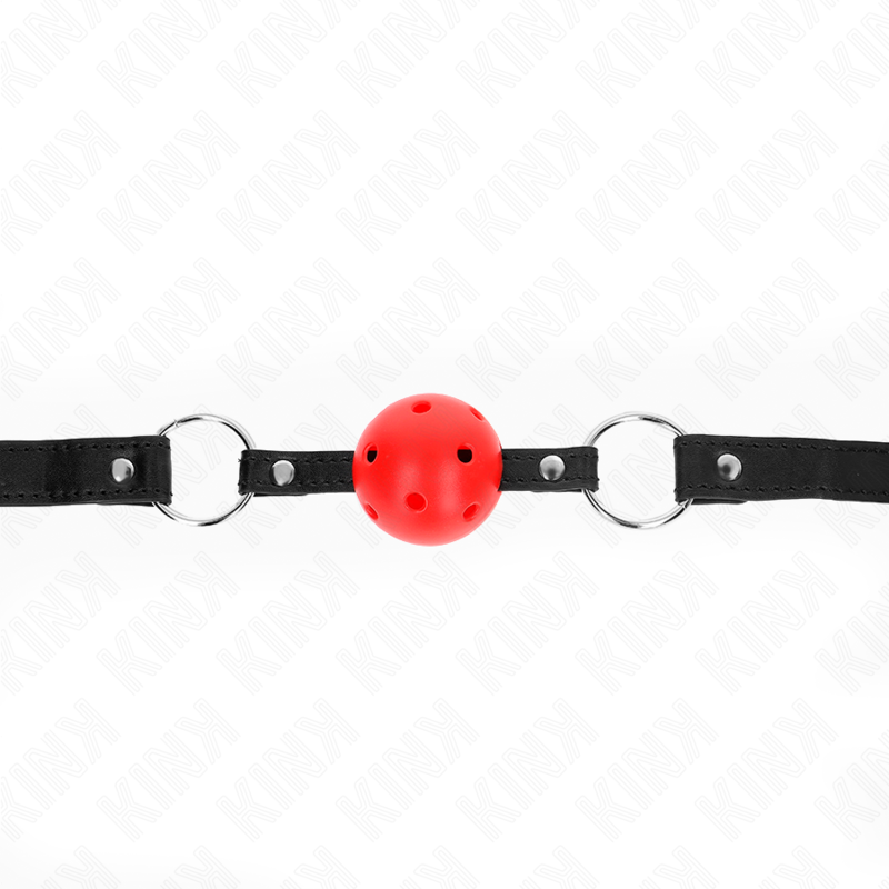 Gag boule rigide creuse rouge 4,5 cm — KINK COLLAR & GAG