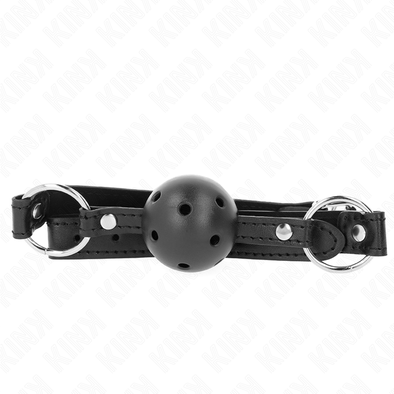 Bâillon boule noire creuse dure 4,5 cm — KINK COLLAR & GAG