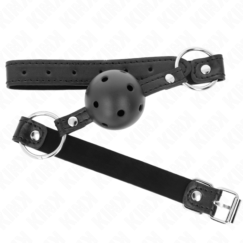 Bâillon boule noire creuse dure 4,5 cm — KINK COLLAR & GAG