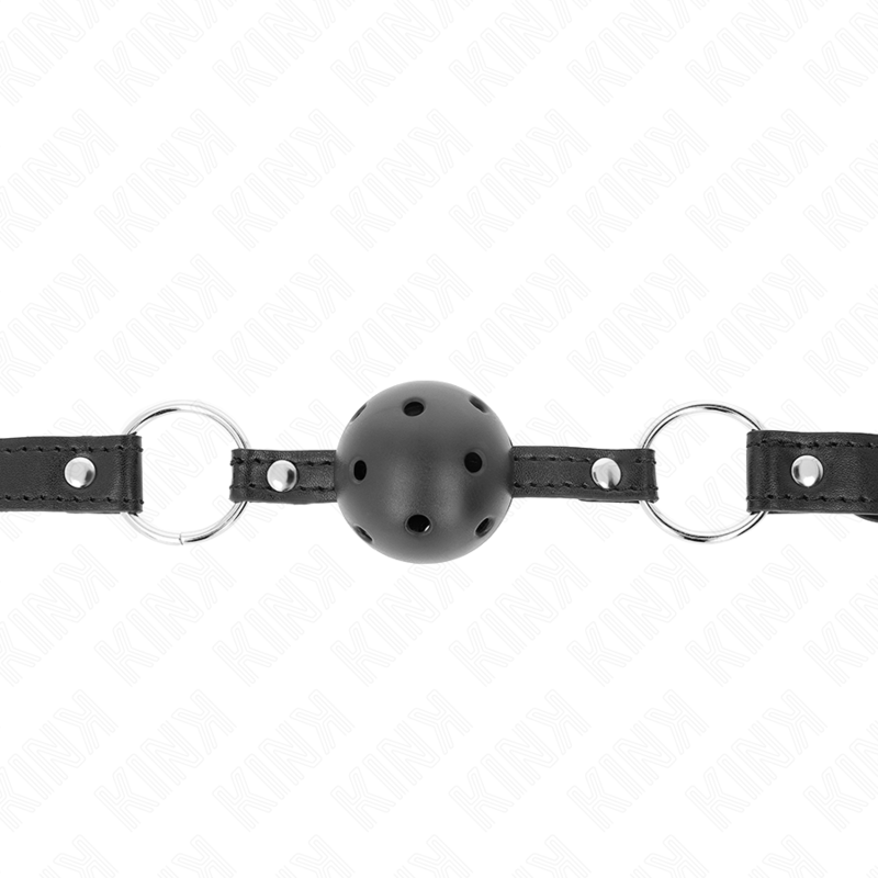 Bâillon boule noire creuse dure 4,5 cm — KINK COLLAR & GAG