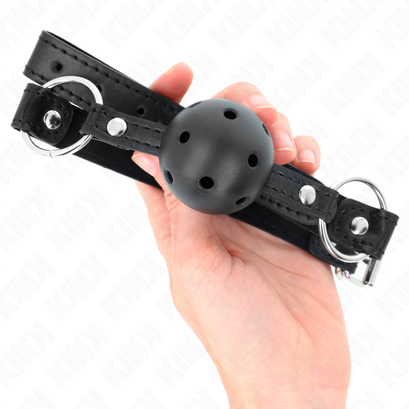 Bâillon boule noire creuse dure 4,5 cm — KINK COLLAR & GAG