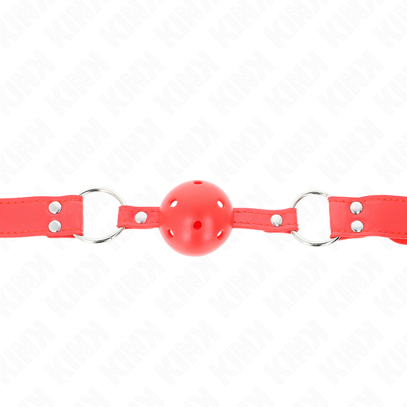 Bâillon à boule dure creux rouge — KINK COLLAR & GAG