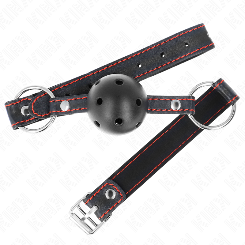 Gag à boule creuse dure noire — KINK COLLAR & GAG