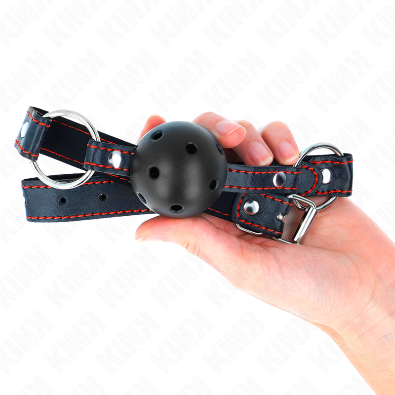 Gag à boule creuse dure noire — KINK COLLAR & GAG