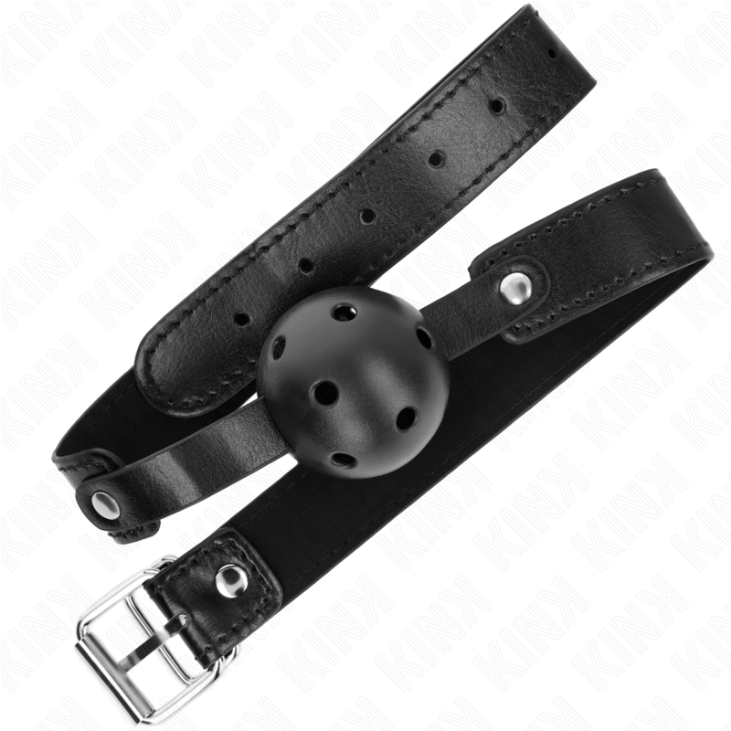 Gag boule respirant noir 4,5 cm avec sac — KINK COLLAR & GAG