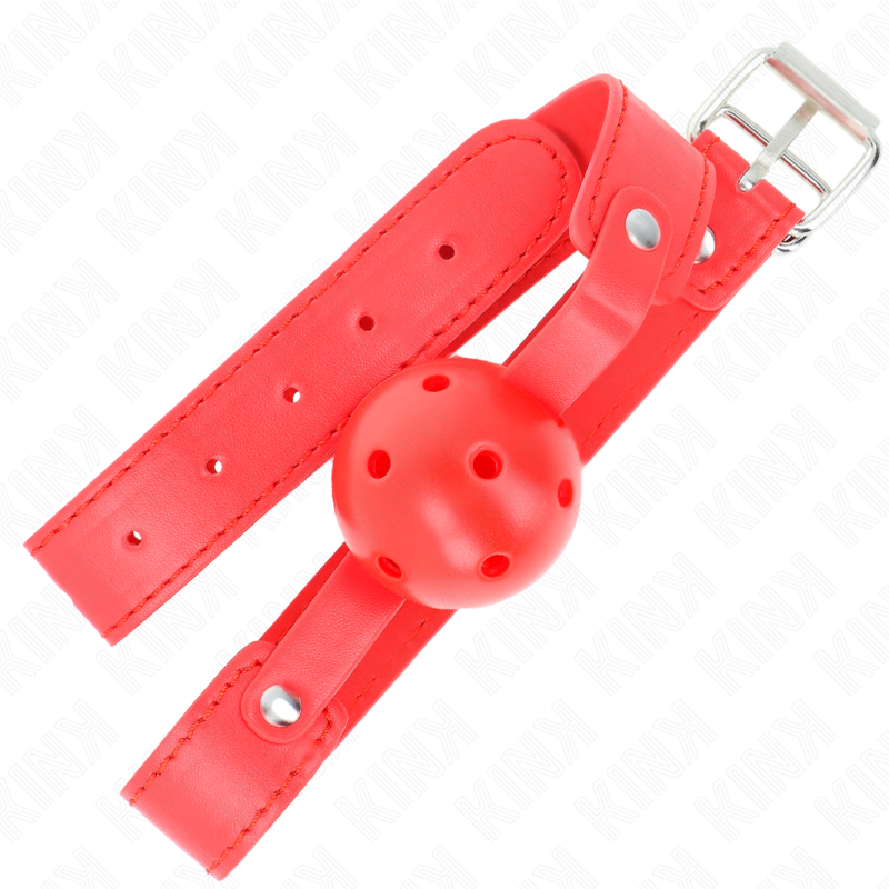 Gag bola respirável vermelho 4,5 cm — KINK COLLAR & GAG