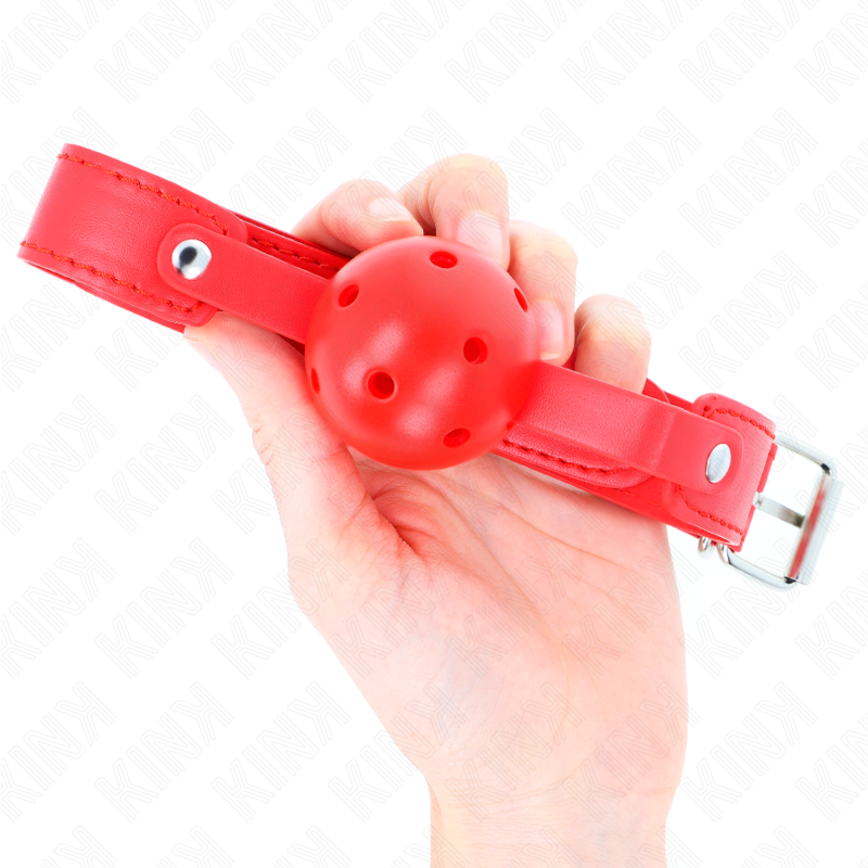 Gag bola respirável vermelho 4,5 cm — KINK COLLAR & GAG