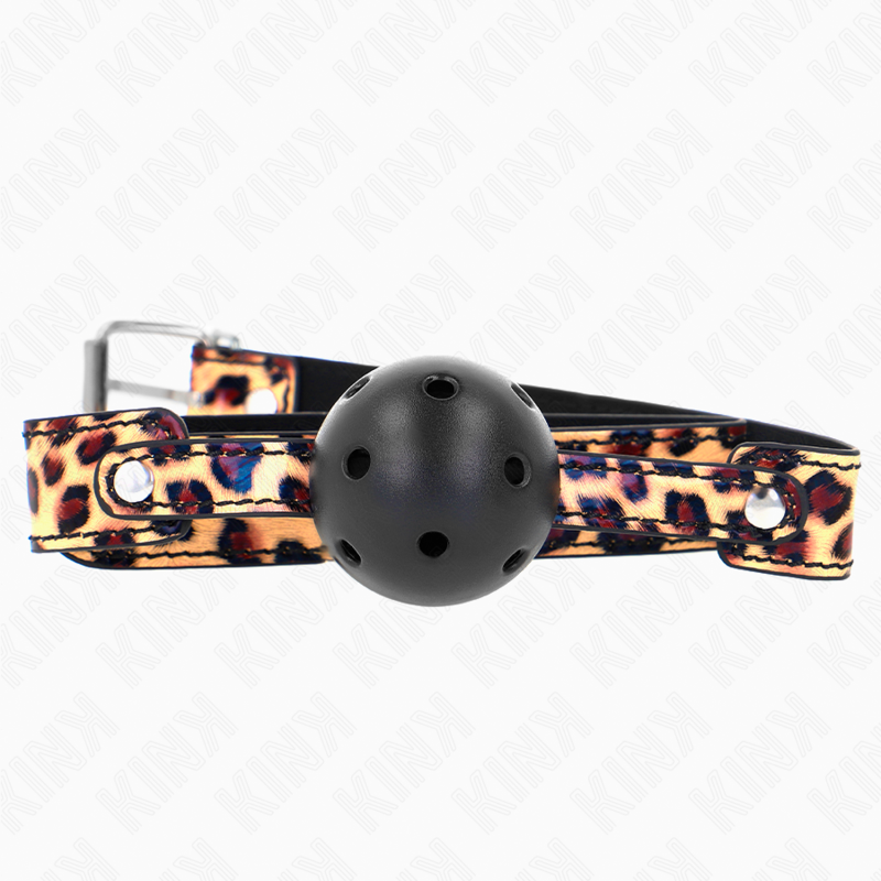 Gag boule léopard respirant 4,5 cm avec sachet — KINK COLLAR & GAG