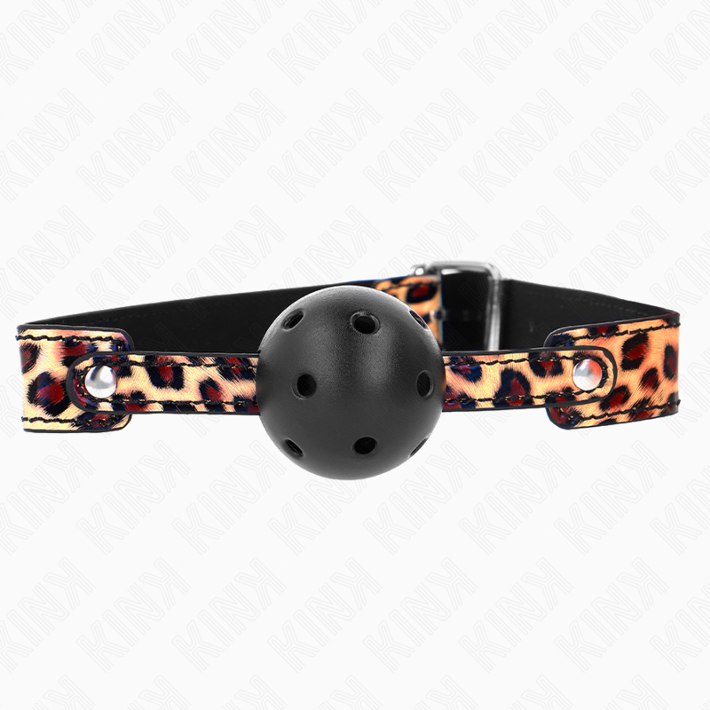 Gag boule léopard respirant 4,5 cm avec sachet — KINK COLLAR & GAG