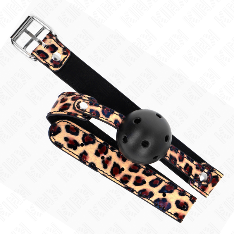 Gag boule léopard respirant 4,5 cm avec sachet — KINK COLLAR & GAG