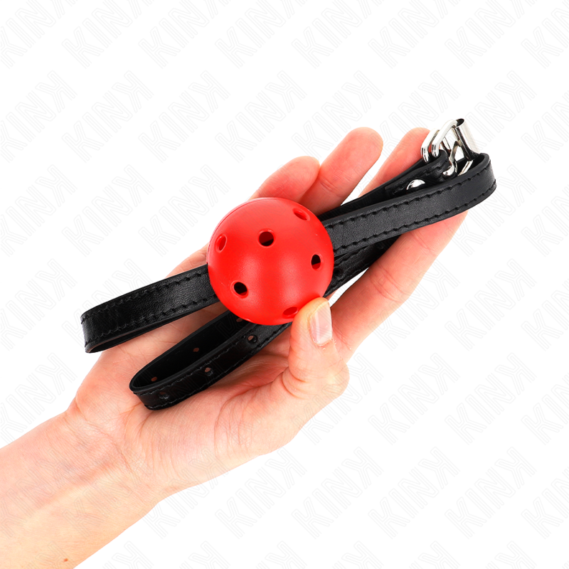 Bâillon à boule respirant rouge 4,5 cm — KINK COLLAR & GAG