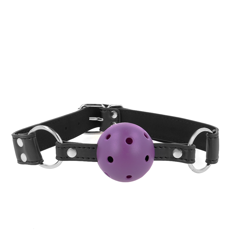 Balle respirante ajustable violette — KINK COLLAR & GAG