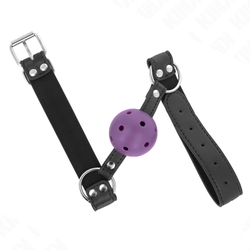 Balle respirante ajustable violette — KINK COLLAR & GAG