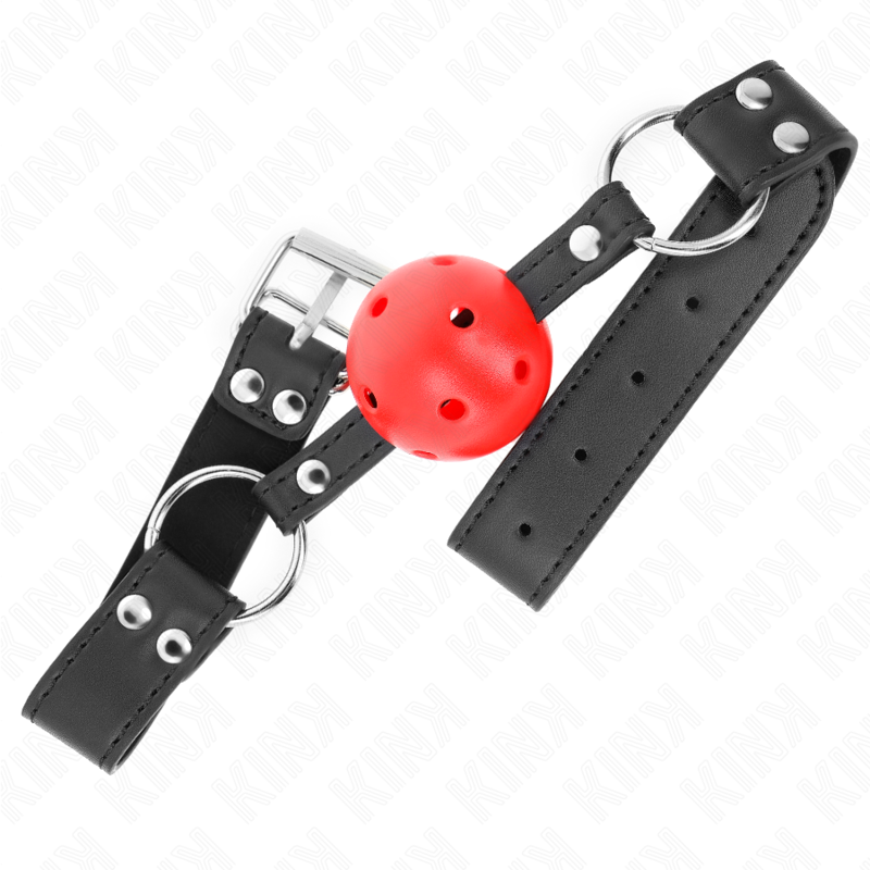 Bâton respirant à double rivet en cuir ajustable — KINK COLLAR & GAG