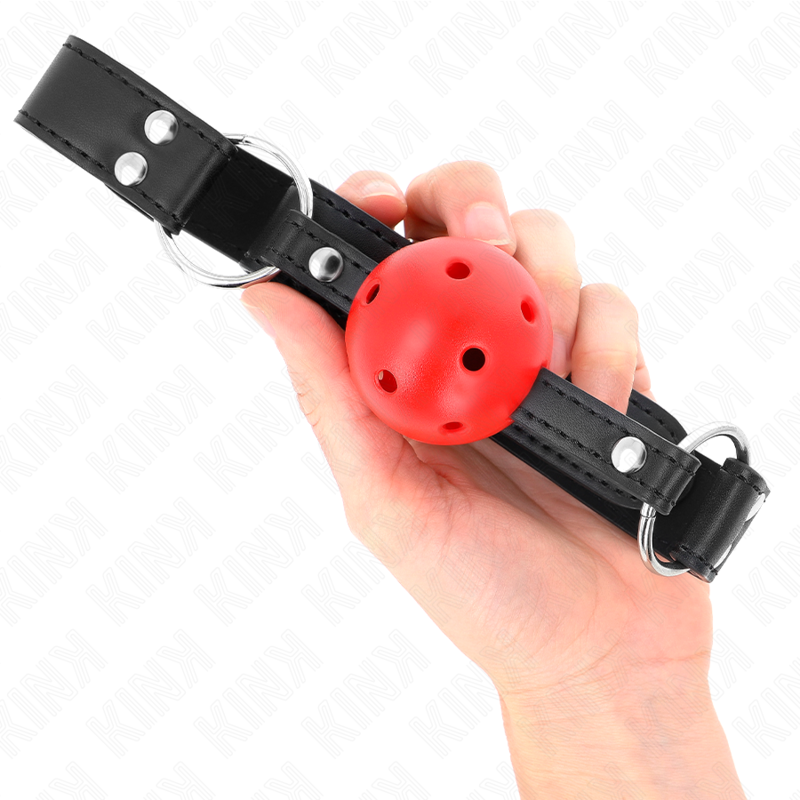 Bâton respirant à double rivet en cuir ajustable — KINK COLLAR & GAG