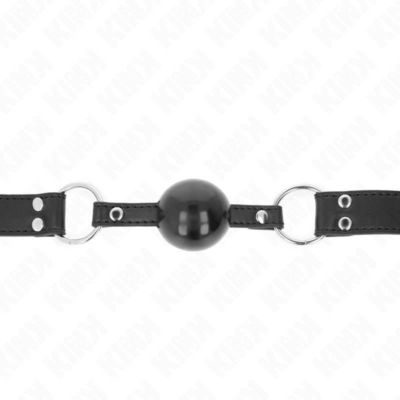 Bit gag à bille souple et solide avec sangle en cuir — KINK COLLAR & GAG