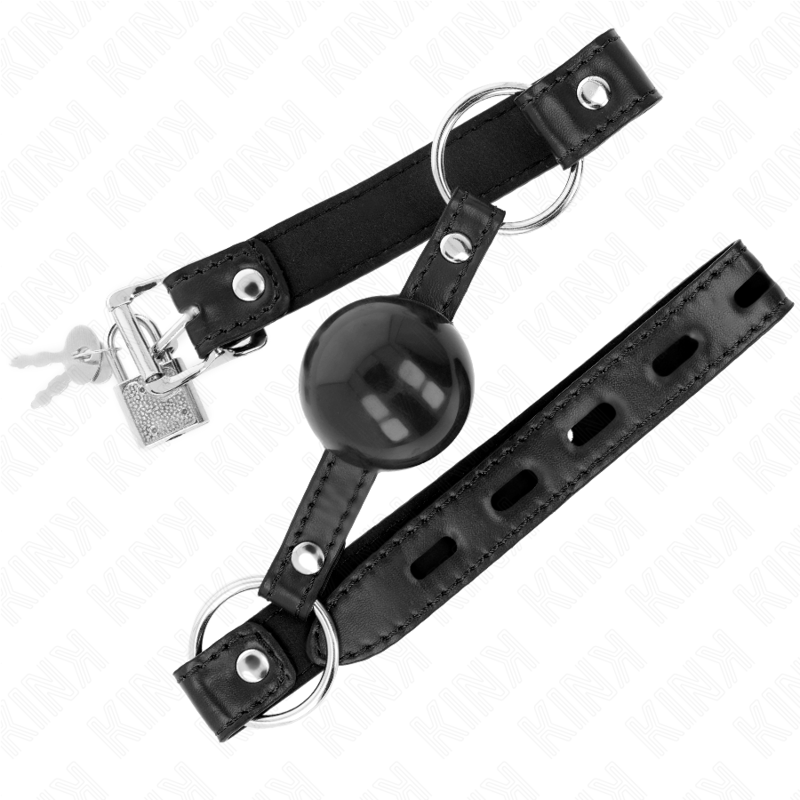 Bâillon boule en TPE noir 4 cm — KINK COLLAR & GAG