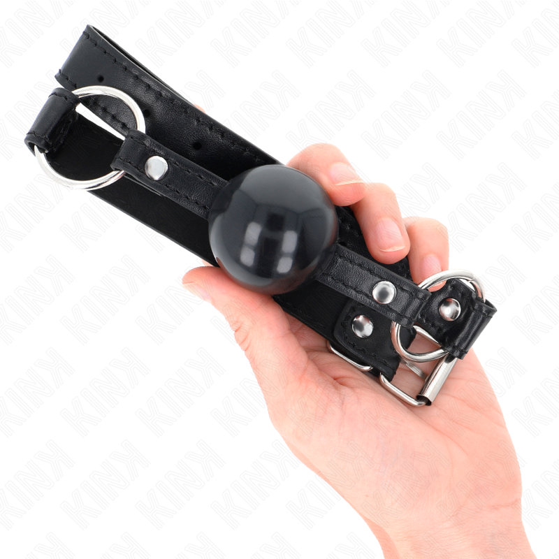 Bâillon boule en TPE noir 4 cm — KINK COLLAR & GAG