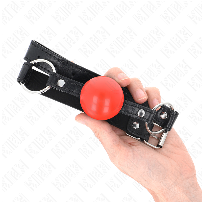 Bâillon boule en TPE rouge 4 cm avec sac de rangement — KINK COLLAR & GAG