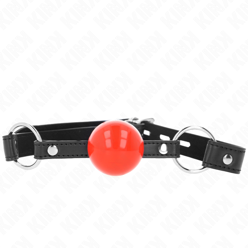 Bocado de bola 4 cm com cadeado e tira preta 60 x 2 cm — KINK COLLAR & GAG