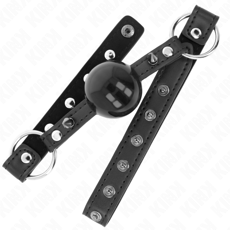 Bâillon balle en silicone avec pointe rivet et snap lock 4 cm — KINK COLLAR & GAG