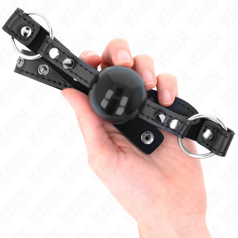 Bâillon balle en silicone avec pointe rivet et snap lock 4 cm — KINK COLLAR & GAG