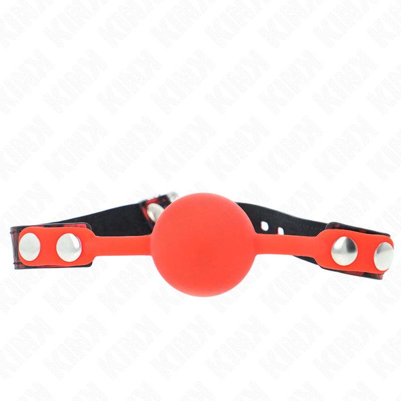 Gag à deux billes en silicone avec serrure — KINK COLLAR & GAG